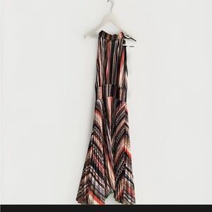 Vici Halter Maxi Dress in Multicolor Stripe